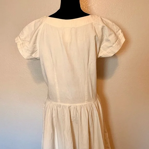 Vintage 1990โs Chorus Blues Cream Denim Prairie Dress Size 12 - Picture 8 of 13